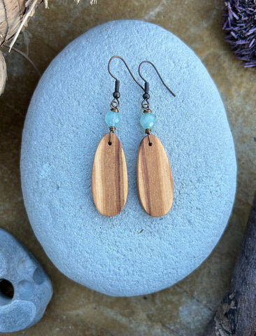 Olive Wood Earrings No. 12
