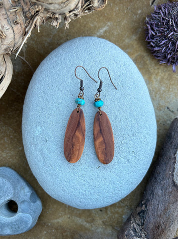 Olive Wood Earrings No. 22